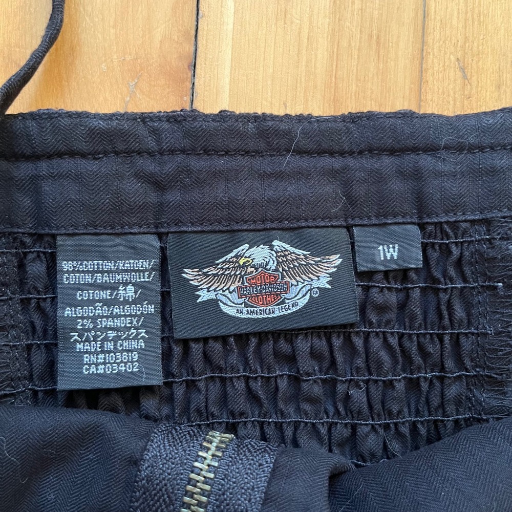 Harley Davidson Black Corset Style Cropped Top With Roses Zipper Size 1W - Picture 5 of 5
